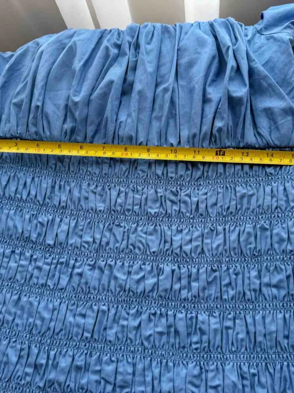 Abercrombie & Fitch Blue Smocked Puff Sleeve Maxi Dress Boho Cottagecore M/L